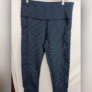 MPG Blue Textured Stretchy Activewear Leggings (#1,549)